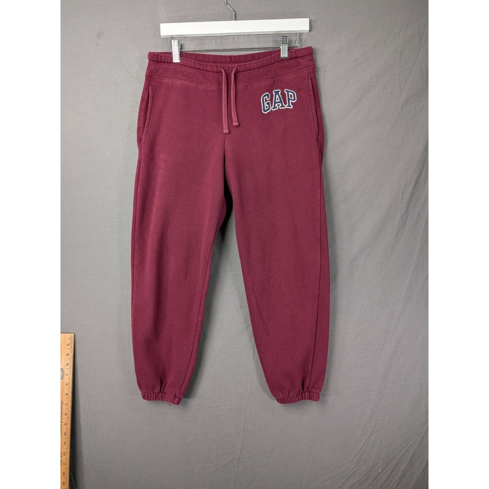 Gap Mens Maroon Burgundy Fleece‎ Logo Jogger Sweatpants Small